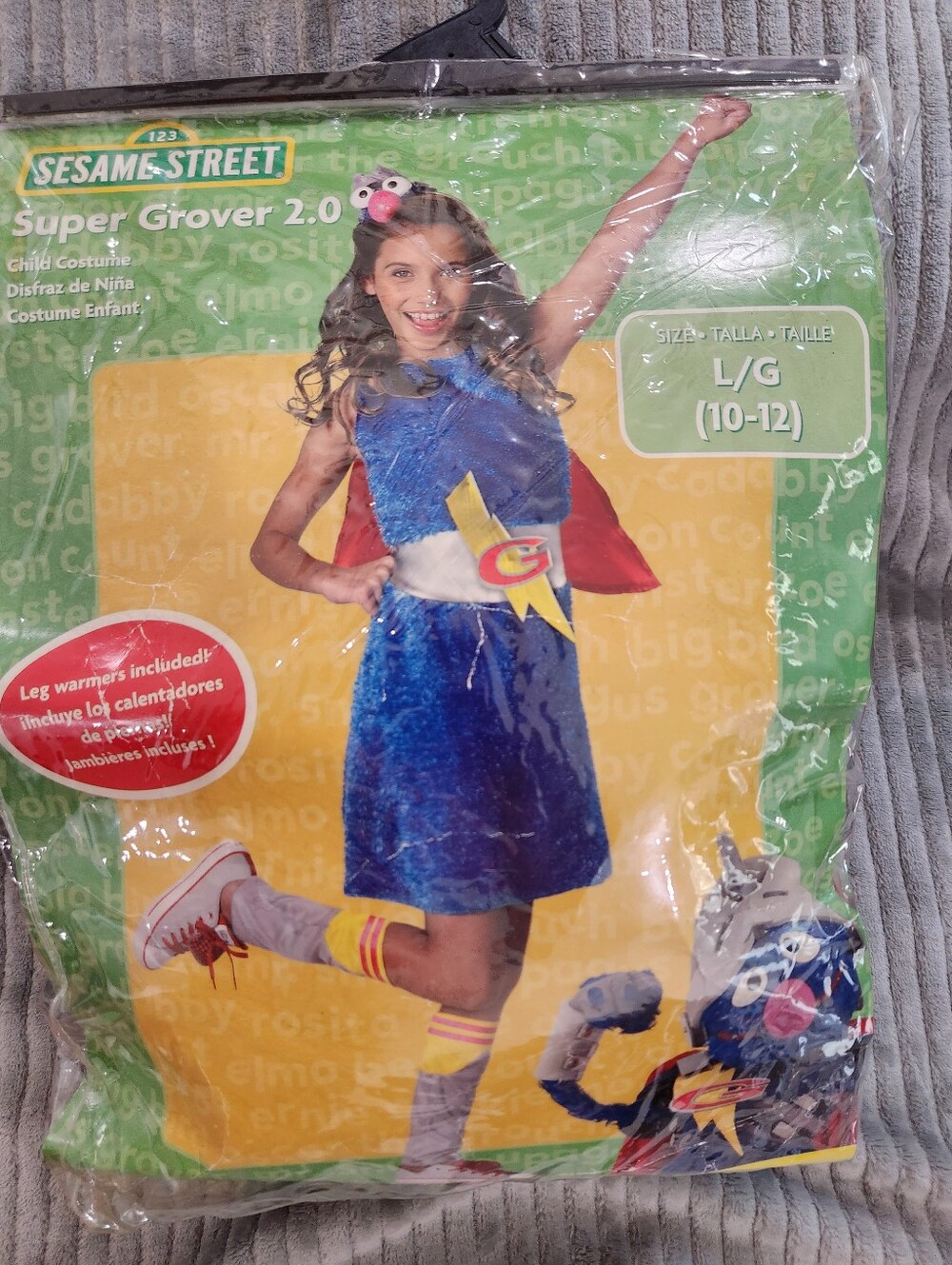Sesame Streets super Grover 2.0 superhero costume dressup size 10 12